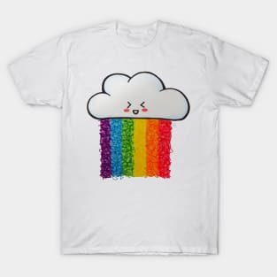 Rainbow Rain - Kawaii Cloud and a Colorful Rain T-Shirt